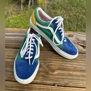 VANS Old Skool Yacht Club Shoes Color Block Suede Sneakers Men 5.5 Womens Size 7